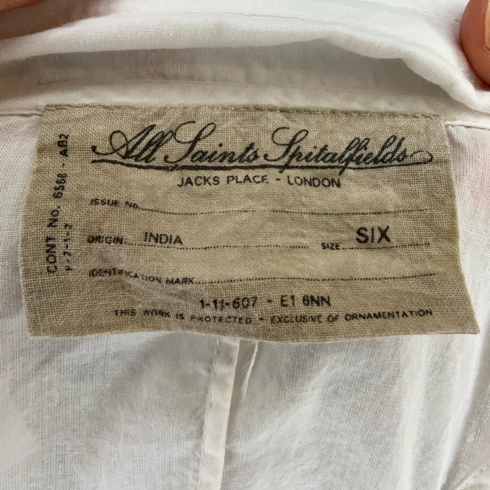 All Saints Spitalfields Pintuck Ruffle Halter Top | Rare | Size 6 - Picture 5 of 5
